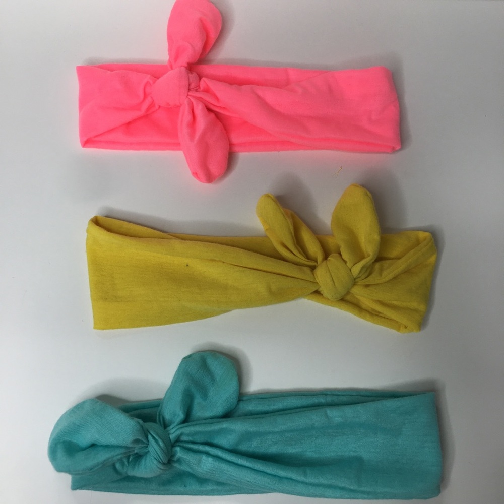 Pink, yellow, blue head band homemade bundle.